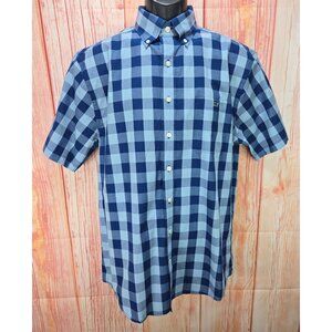 Vineyard Vines Mens Tucker Shirt Medium Blue Check 100% Cotton